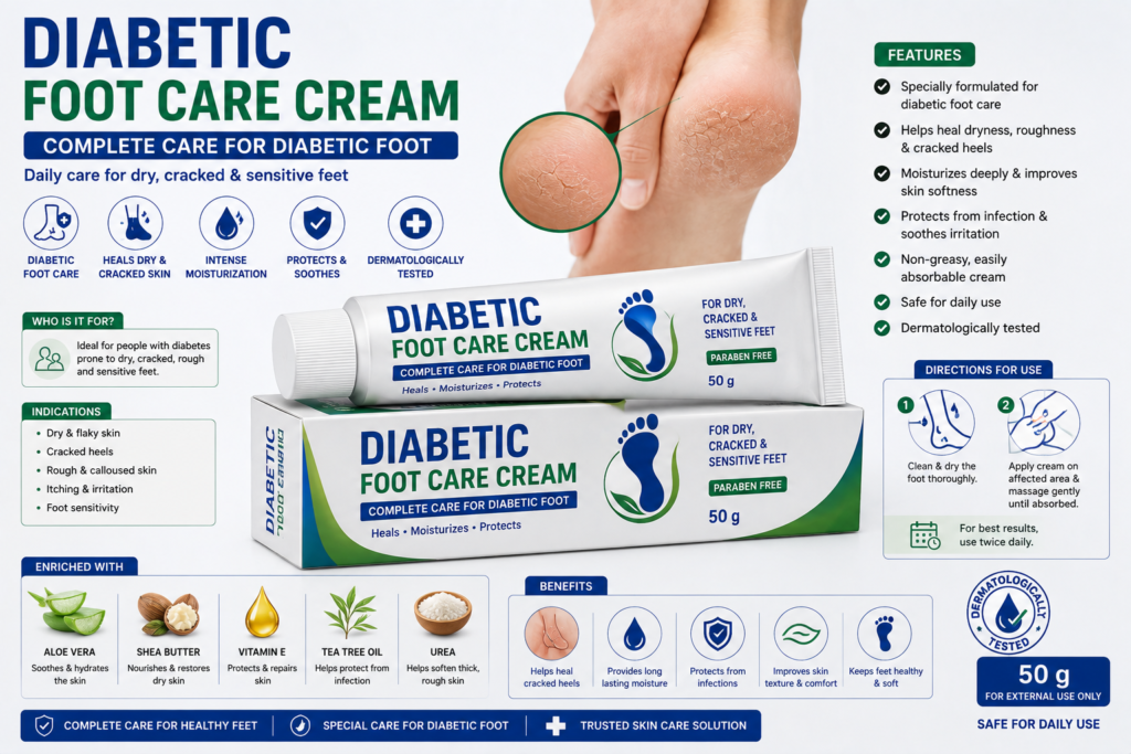 Diabetic Foot Care Cream – Moisturizing Foot Cream