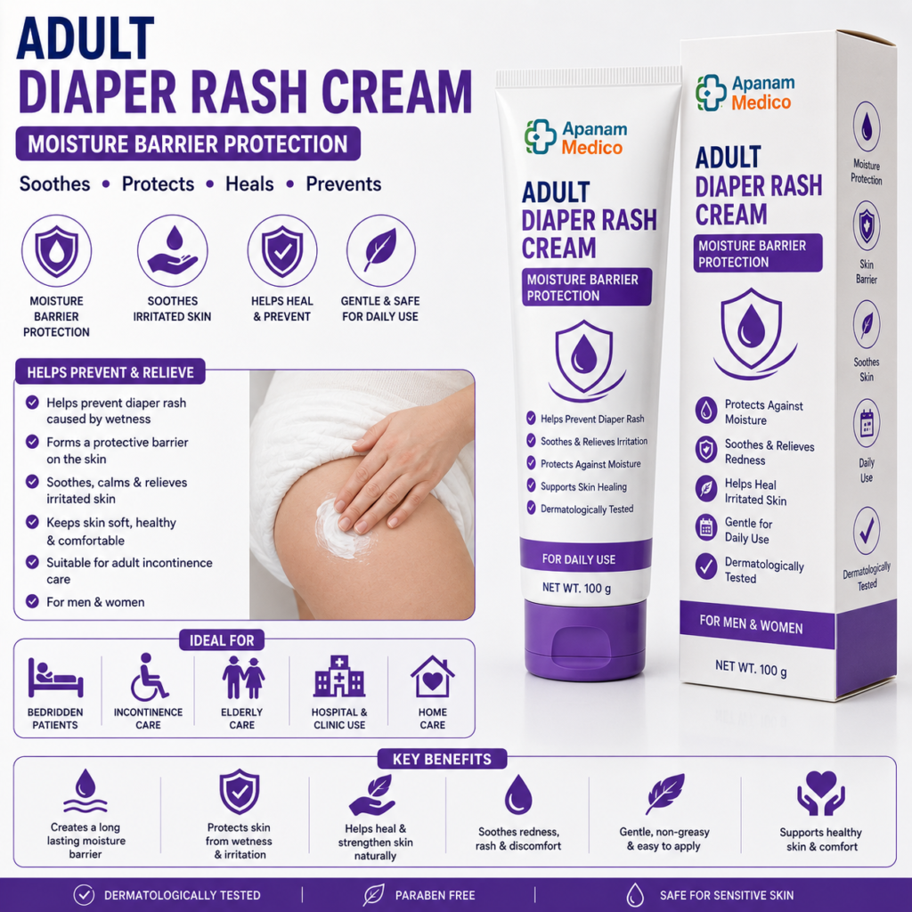 Adult Diaper Rash Cream – Moisture Barrier Skin Care Cream