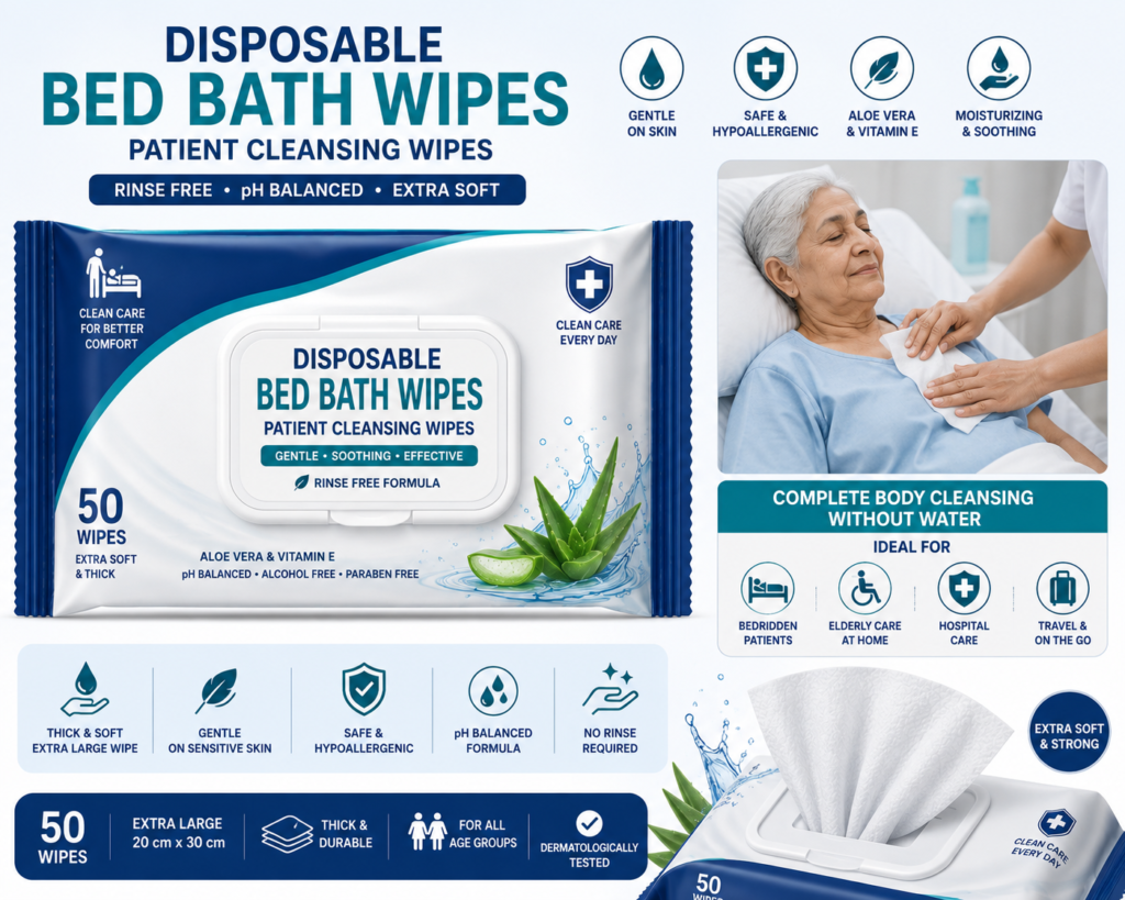 Disposable Bed Bath Wipes – Patient Cleansing Wipes