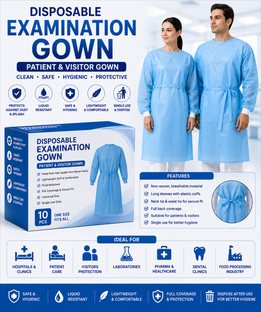 Disposable Examination Gown – Patient & Visitor Gown