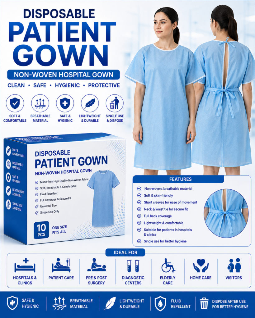 Disposable Patient Gown – Non-Woven Hospital Gown