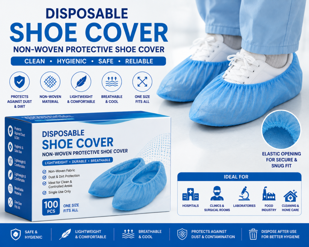 Disposable Shoe Cover – Non-Woven Protective Shoe Cover