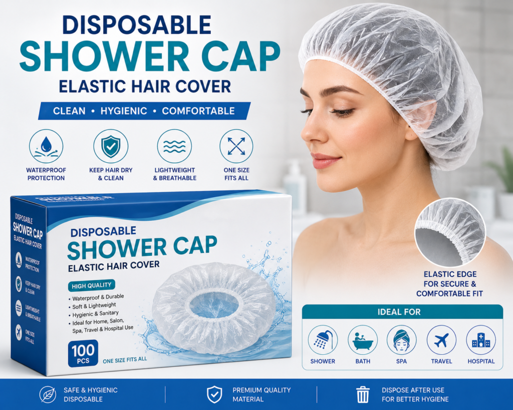 Disposable Shower Cap – Elastic Hair Cover
