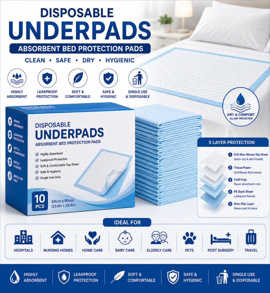 Disposable Underpads – Absorbent Bed Protection Pads