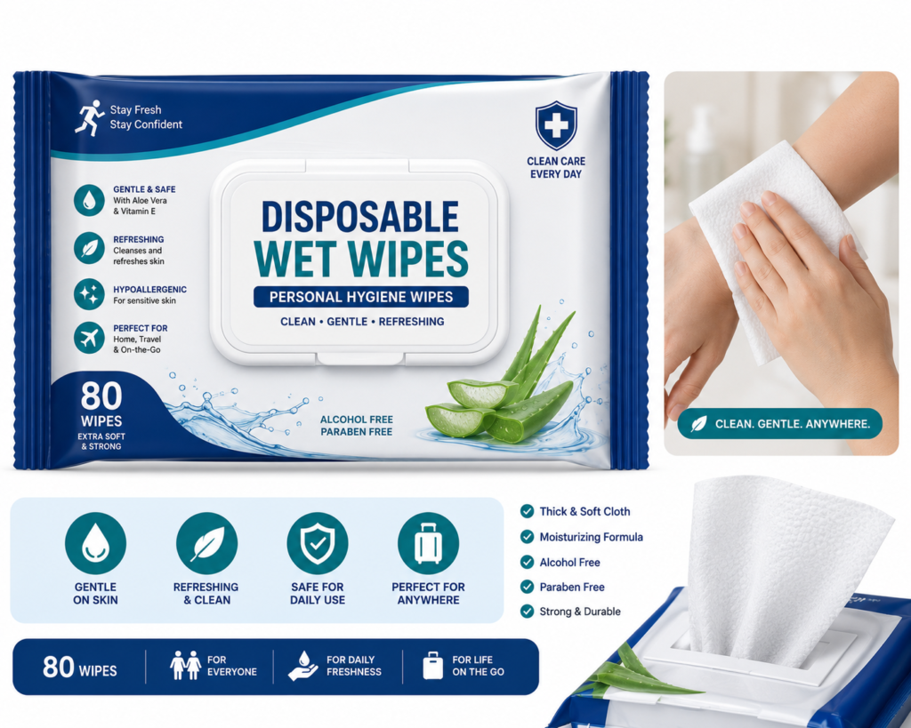 Disposable Wet Wipes – Personal Hygiene Wipes