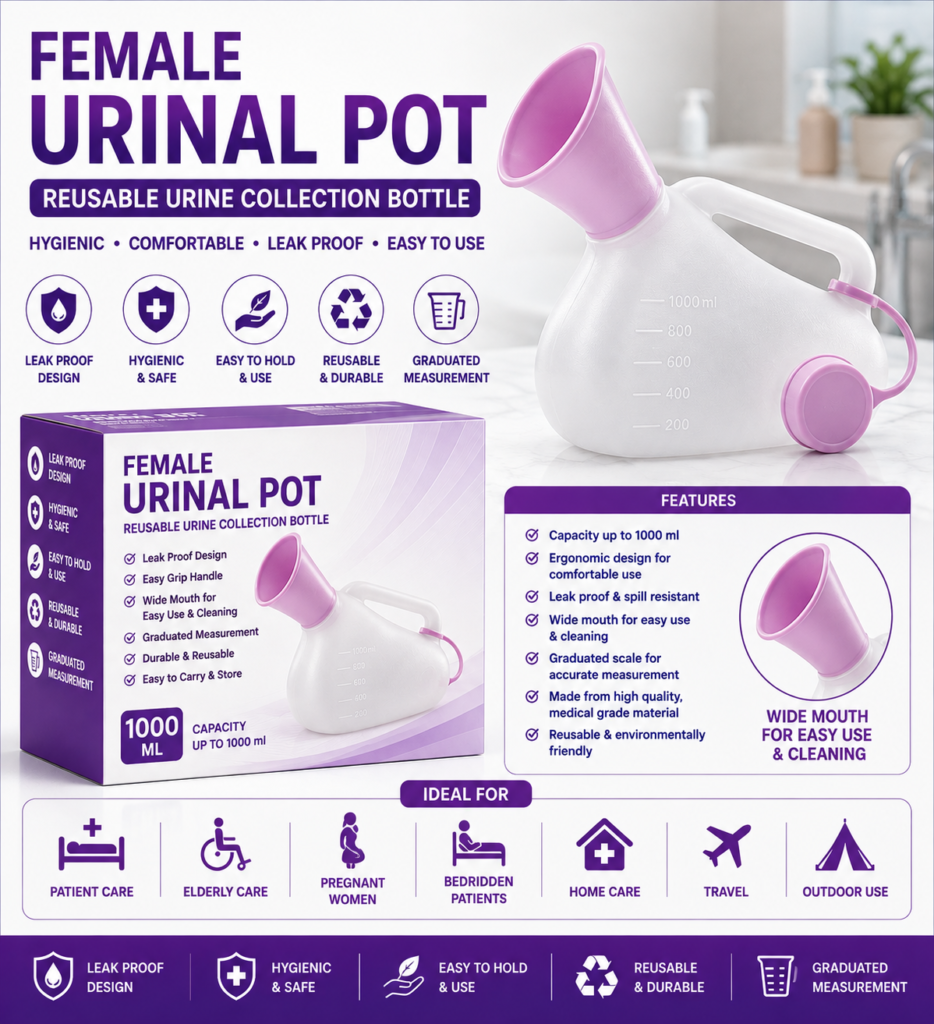 Female Urinal Pot – Reusable Urine Collection Bottle