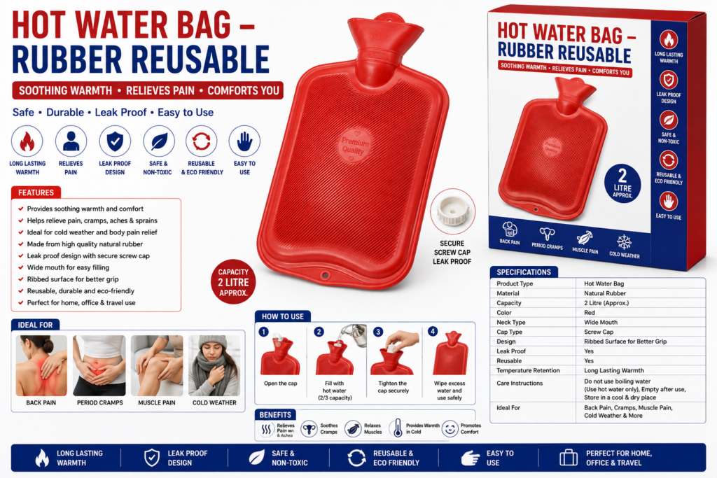 Hot Water Bag – Rubber Reusable