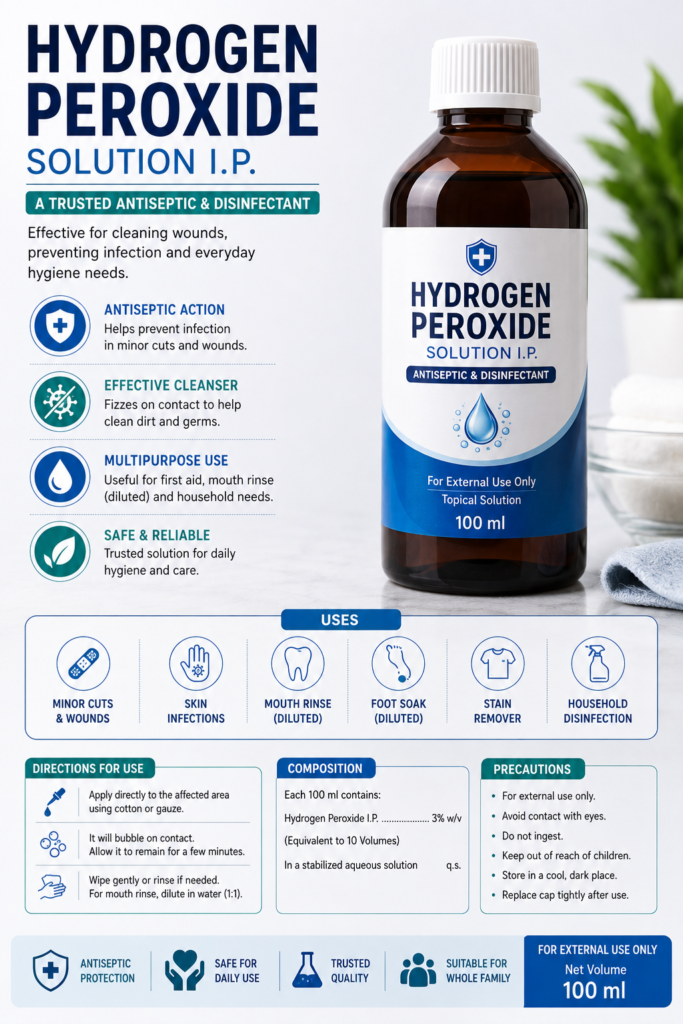 Hydrogen Peroxide Solution – Antiseptic / Cleansing Solution