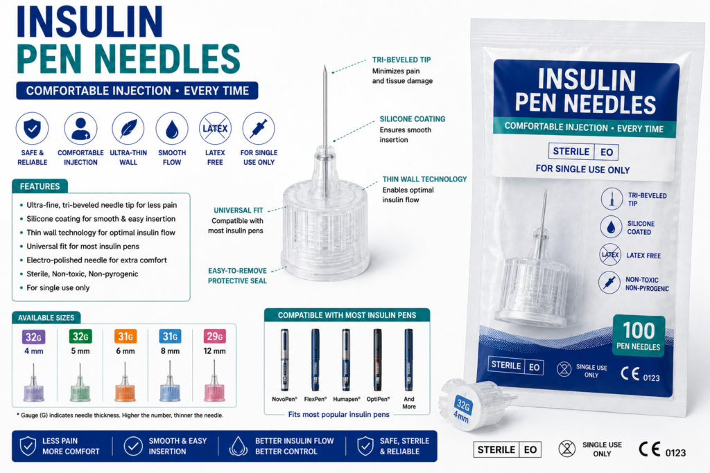 Insulin Pen Needles – Sterile Disposable