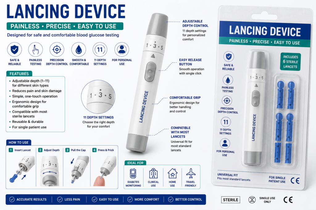 Lancing Device for Blood Glucose Testing
