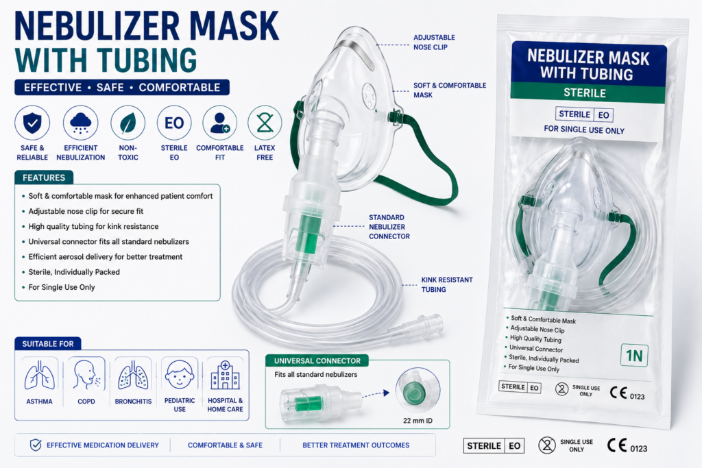Nebulizer Mask with Tubing – Adult/Child