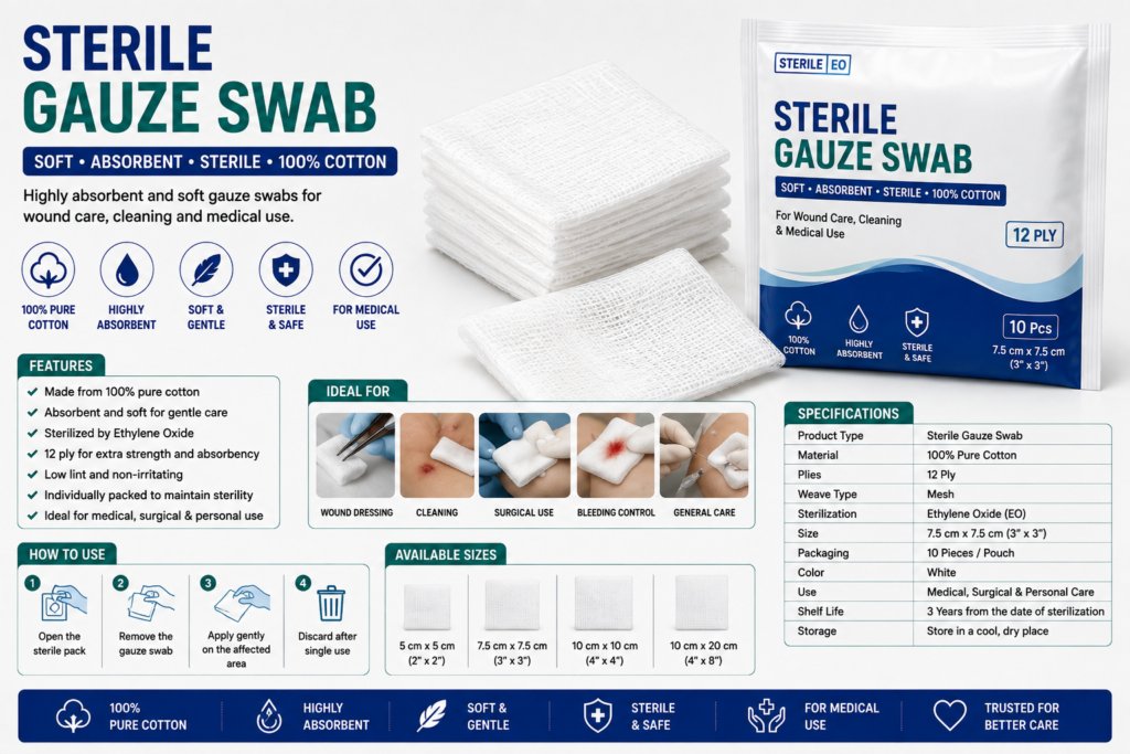 Sterile Gauze Swab – Medical Dressing Gauze