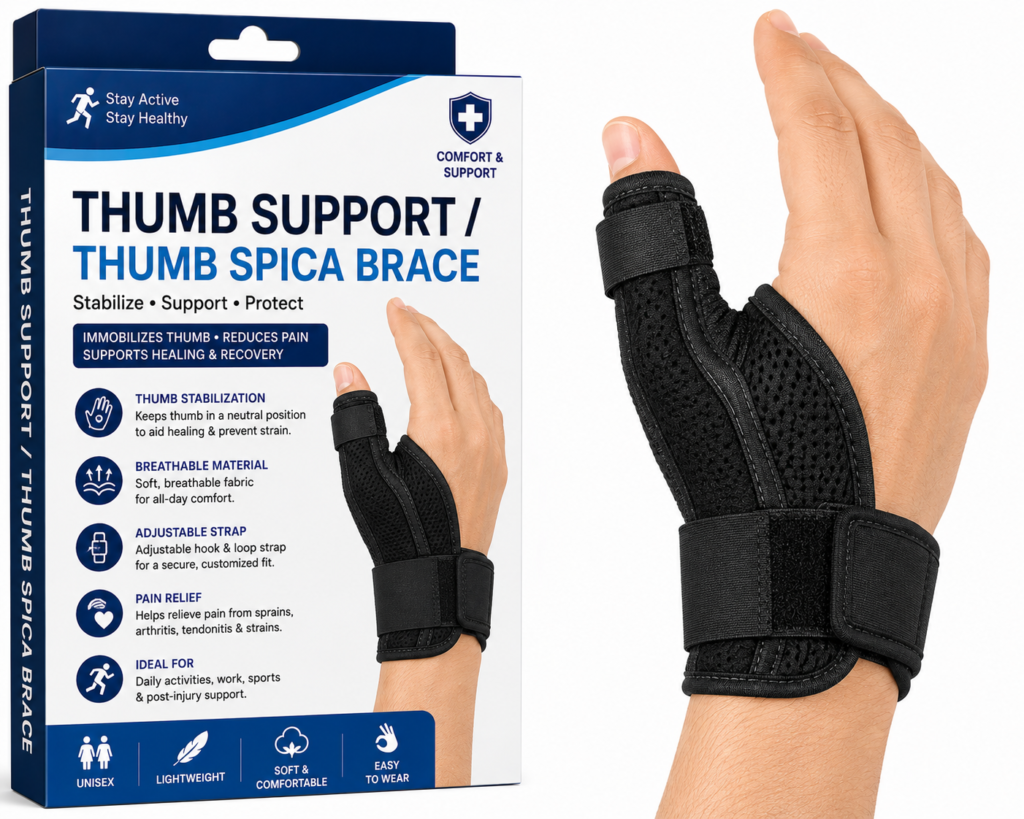 Thumb Support / Thumb Spica Brace – Adjustable Thumb Stabilizer